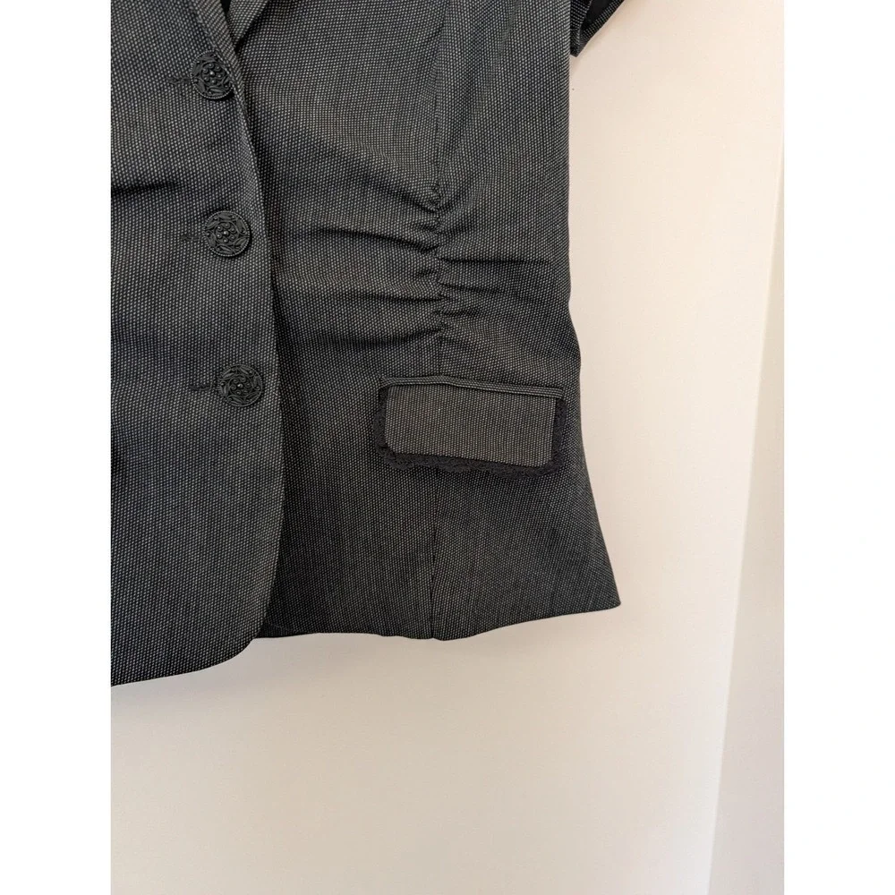 Y2k Maurices Black Fitted Ruched Blazer Office Siren‎ Alice Cullen Women's S